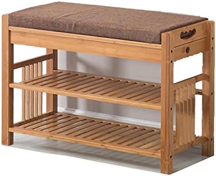 LXRZLS 2 Storey Bamboo Shoe Bench Hallway Organiser Shelf For Corridor Living Room Multi-function Shoe Stand (Size : 72cm)