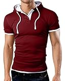 StyleDome Men`s Hipster Hip Hop Slim Fit Cotton Hoodies Short Sleeve Sweatshirt