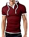 StyleDome Men`s Hipster Hip Hop Slim Fit Cotton Hoodies Short Sleeve Sweatshirt