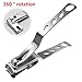 Nail Clipper with 360-Degree Rotating Head - Sharp Stainless Steel, Professional, Large Nail Cutters for Thick Nails