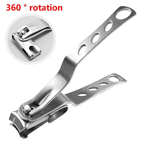 Nail Clipper with 360-Degree Rotating Head - Sharp Stainless Steel, Professional, Large Nail Cutters for Thick Nails