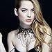 Boao Gothic Choker Necklace Lace Choker Halloween Gothic Jewelry with Lace Bracelet and Pendant Earrings for Women(Classic)