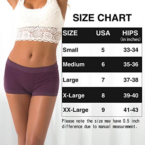 Ruxia Women's Seamless Boyshort Panties Nylon Spandex Underwear Stretch