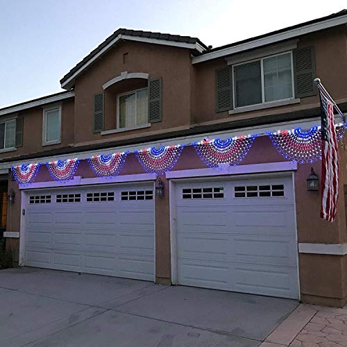 FAMILy LED American Christmas Lights Pleated American Flag Lights 4 x 2 Feet Patriot Decorations Holiday, Garden, Indoor and Outdoor Waterproof Flag Lights (1Pack)