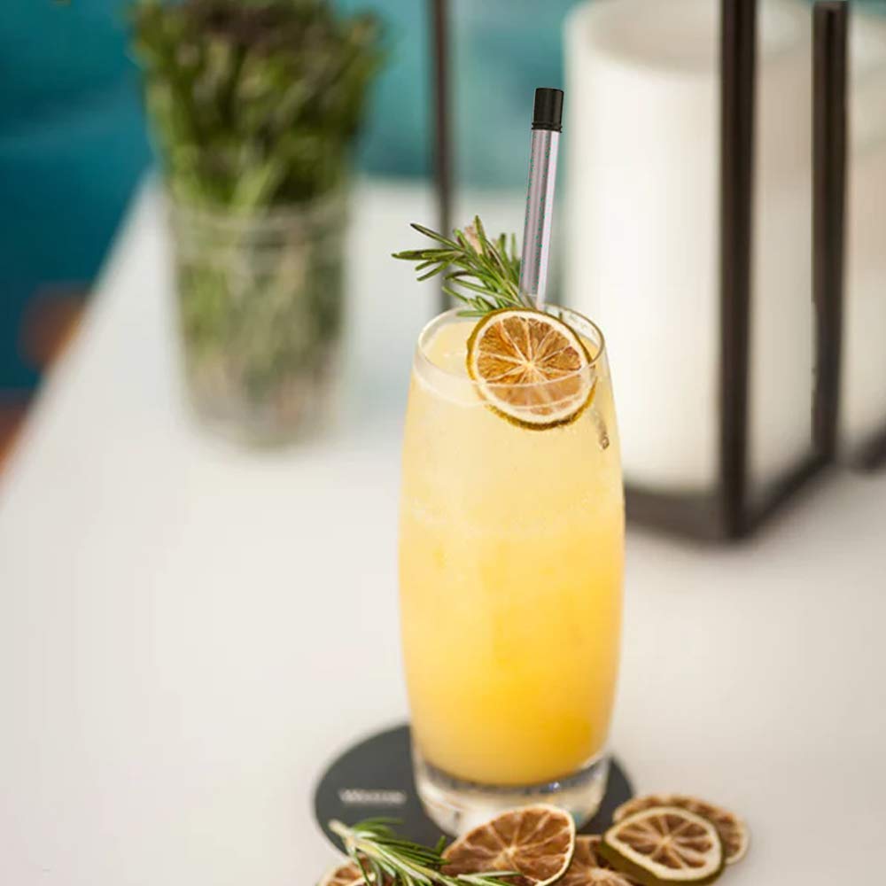 2 Packs Collapsible Reusable Straw, Gocheer Stainless Steel and Food-Grade Silicone Portable Set, with Hard Case Holder and Cleaning Brush, for Party, Travel, Household, Outdoor, etc.