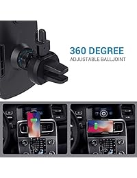 Soporte de coche universal, m-better ajustable y Air ventilación coche Monte 360 Rotación Holder Cradle For iPhone 7 7 Plus 6S 6 PLUS, 6, 5S, se Samsung Galaxy S6 S5 S4, LG Nexus, Sony, Nokia, (elegante negro)