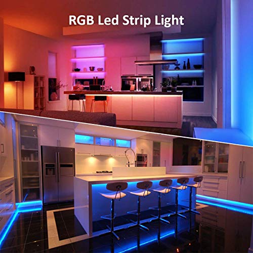 LED Strip Lights,KITHELP IP65 RGB 5050 32.8ft LEDs Color Changing,24key Remote Control and Power Supply,with Bluetooth Phone APP Controller, Lighting Led Strips