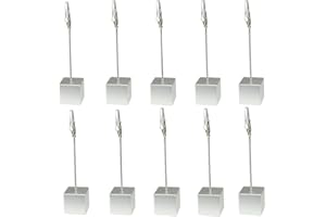 SENOVER Table Number Holder Name Place Card Holder Memo Clip Holder Stand Note Holder Pictures Card Paper Menu Clip (Silver) (10PCS)
