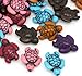 JGFinds Turtle Charm Spacer Beads, 100 Pack, Acrylic Mixed Color, 18x15mm (~3/4) with 1.8mm Hole, DIY Jewelry Making Supplies