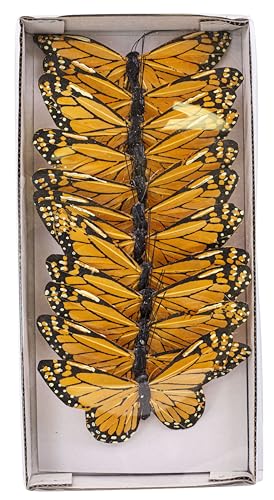 Floral Accessories - Monarch Butterfly 5 Inch Rd, Multi, 5 Inch, 12 Pieces