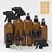 Amber Glass Bottle – 3pcs 16oz Trigger Sprayers,3pcs 3.4 oz Sprayer Bottle,3pcs 1 oz Dropper Bottle,3pcs Roller Bottle including Bottle Labels, Caps,Droppers and Funnels