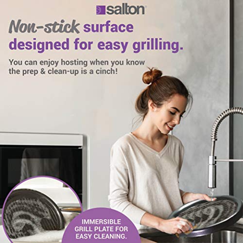 Party Grill & Raclette by Salton 6Person Smokeless Indoor Grill