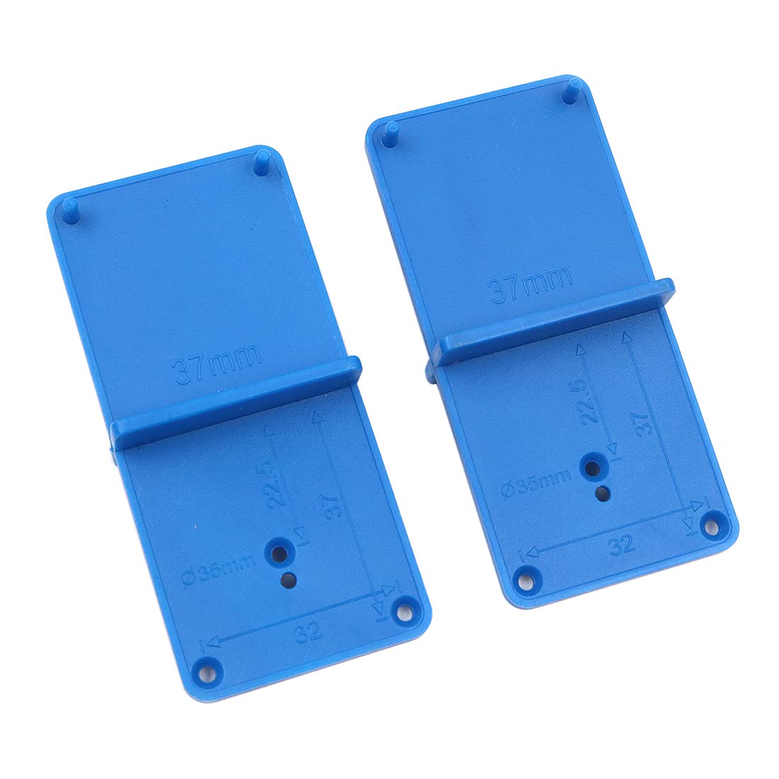 Shiwaki 2 pcs Door Cabinet Assembly Tools 35/40mm Hinge Drilling Hole Locator Guide Woodworking Punch Drill Bit Hole Door Opener Template DIY Cabinets Blue