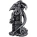 Mythical Winged Dragon Climbing Medieval Castle Statue for Decorative Ancient & Gothic Home Decor Sculptures and Figurines As Metallic Look Collectible Fantasy Gifts