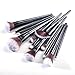 Gemtotal 12-Pieces Professional Premium Blending Kabuki Makeup Brushes Set for Women with Organizer Bag, Black