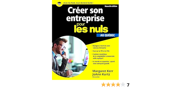 Creer Son Entreprise Pour Les Nuls Au Quebec Kerr Margaret Kurtz Joann Amazon Ca Livres
