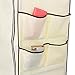 SONGMICS 67 Inch Wardrobe Armoire Closet Clothes Storage Rack 12 Shelves 4 Side Pockets, Quick and Easy to Assemble, Beige URYG44M
