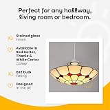 MiniSun Tiffany Style White Stained Glass Pendant Light Shade Cortez Jewel view 3