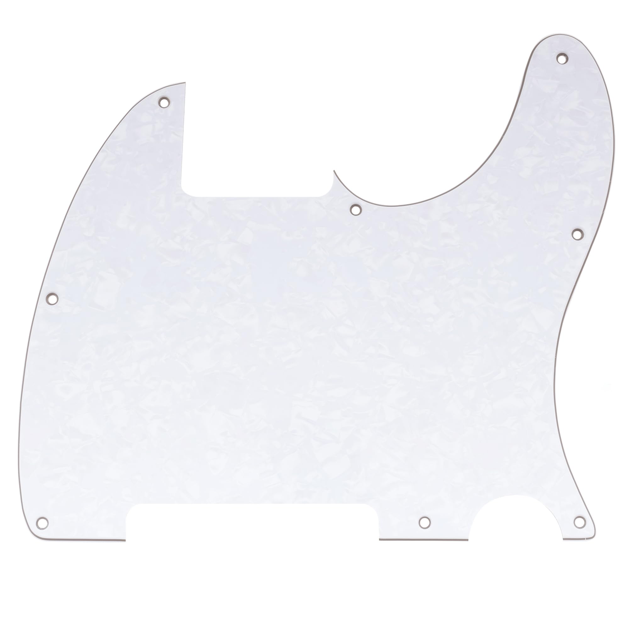 Musiclily 8 Hole Tele Pickguard Blank for Fender USA/Mexican Telecaster Esquire Guitar, 4Ply White Pearl โ image 1