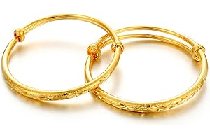 Ethlyn 2pcs/lot 18K Gold Plated Stars Kids Lucky Bangles &bracelets Birthday Christmas Gifts for baby boys and girls