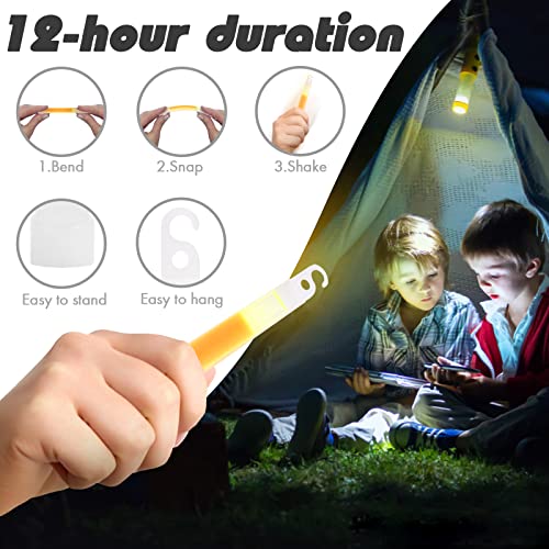 HAKDAY 12PCS Glow Sticks Bulk, Emergency Glow Sticks 6 Inch Lightsticks Light Up Neon Sticks for Party Camping Blackouts Hurricane Survival Kit
