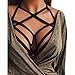Women Lingerie,Elastic Cage Bra Hollow Bandage Strappy Halter Bra (XL) Black