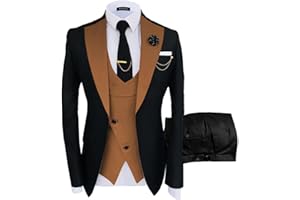 Wangyue Tuxedo for Men 3 Piece Men's Suits Slim Fit Mens Suit Double Breasted Tux Blazer Vest Pants Wedding Suits Man