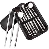 Blackhead Remover Pimple Extractor Acne Pimple Comedone Extractor Tool,KRABICE 7-in-1 Whitehead Blemish Zit Removal Tool Kit Zit Removing for Risk Free Nose Face Skin with Black Box
