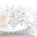 Yean Pearl Bridal Hair Comb Silver Leaf Wedding Hair Piece Crystal Hair Accessories for Women and Girls
