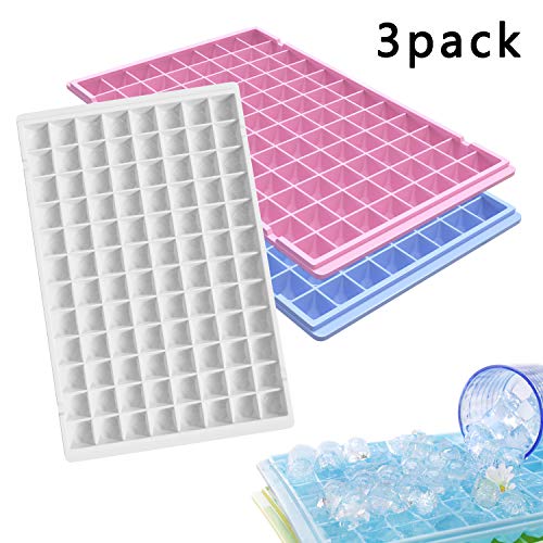 3 Pack Ice Cube Trays, 288 Easy Release Ice Cube Molds for Chilling Whiskey, Cocktail, Beverages
