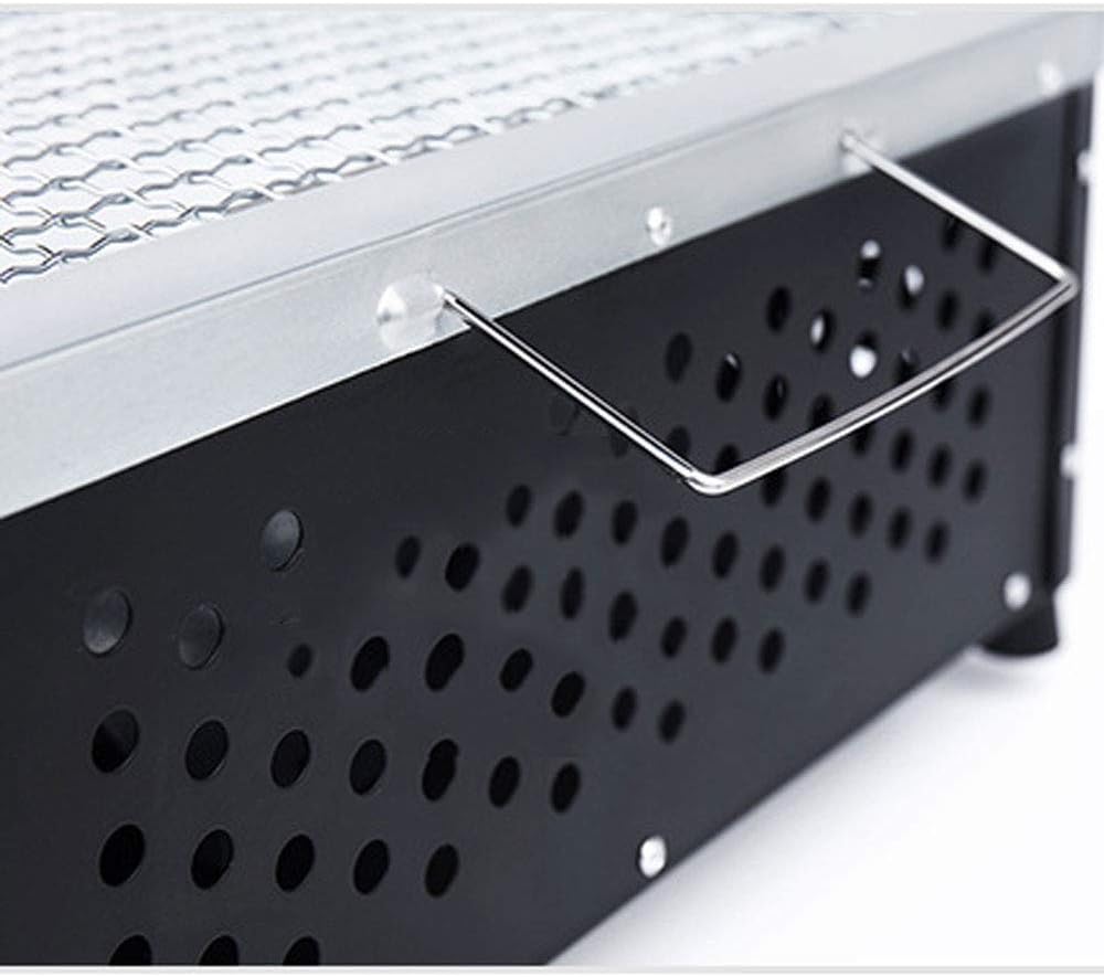 review ZJJ& Barbecue Grill Table with Stainless Steel Charcoal Grill Outdoor Camping Balcony Grill