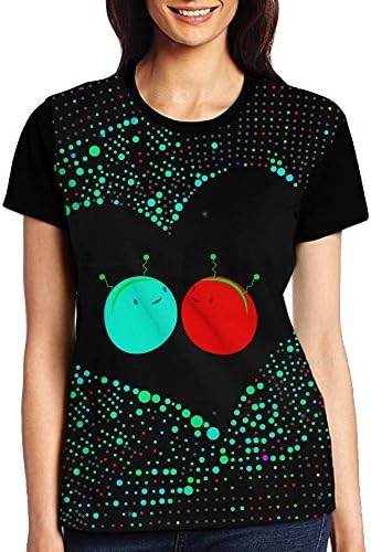 Women particles In Love In Space Short-Sleeve Summer T-Shirt Scoop Neck Shirts For Women