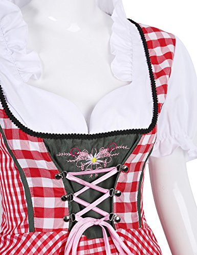 LanLan Women's German Mini Dirndl Oktoberfest Fancy Dress Ladies Costume L - Thumbnail 4