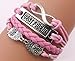 Ac Union Handmade Adjustable Leather Bracelet, with 2 in 1 Sister Owls Metal Charm Friendship Gift for Women Gril