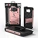 Zizo Bolt Cover for Samsung Galaxy S7 Edge [33mm 9H Tempered Glass Screen Protector] Dual-Layered [Military Grade] Case Kickstand Holster Beltclip – Rose Gold/Black