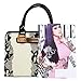 MG Collection EVA White Faux Python Skin Embossed PU Patent Leather Tote Handbag