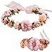 Love Sweety Rose Flower Crown Wreath Wedding Headband Wrist Band Set (Coral)