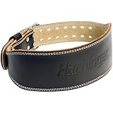 Harbinger Padded Leather Contoured Weightlifting Belt with Suede Lining and Steel Roller Buckle
