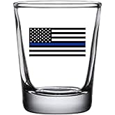 Rogue River Tactical Thin Blue Line Shot Glass Gift For Police Officer Law Enforcement