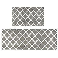 Homcomoda 2Piece Anti Fatigue Kitchen Floor Mat Comfort Heavy Duty Standing Mats Waterproof Non Slip Kitchen Rugs Indoor Outdoor(17"×28" and 17"×47")