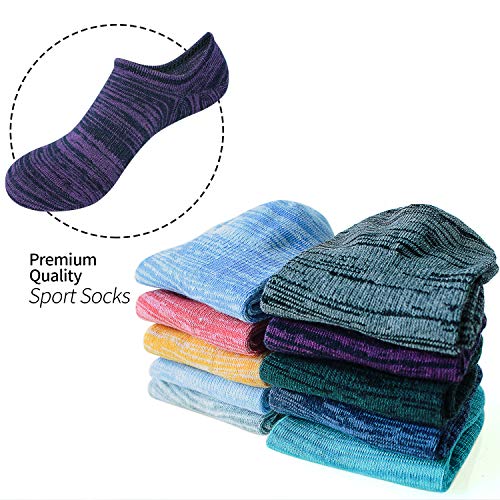 BIOAUM 10 Pairs No Show Socks for Women and Men Cotton Low Cut Anti-Slid Socks