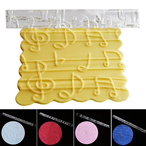 Textured Rolling Pin, Acrylic Rolling Pins Non-Stick Sugar-craft Cake Decoration Colorful Fondant Pasta Roller Embossed Patterned Mold DIY Lightweight Rolling Pin Kitchen Accessories(Style 1,style A) - Thumbnail 4