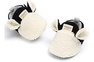 RVROVIC Baby Boys Girls Cozy Fleece Boots with Non Skid Bottom Warm Winter Socks Slippers