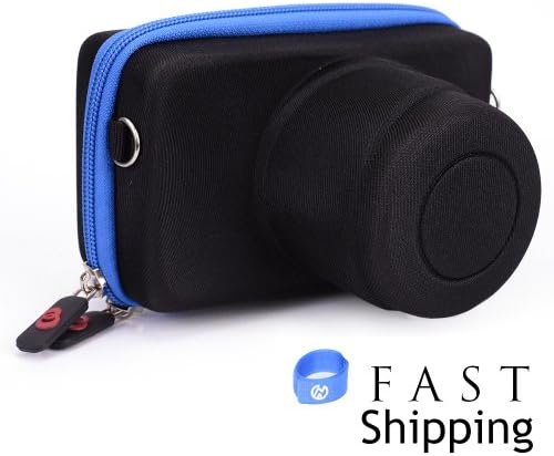 Black / Blue Kannon Series Compact System Camera Case for Nikon 1 J1 with 30-110mm Lens + EnvyDeal Velcro Cable Tie