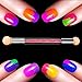 TOODOO Nail Brush Sponge Nail Brush Picking Dotting Gradient Pen Brush Ombre Nail Art Tools with 4 Replacement Heads (Pink)