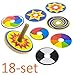 Wooden Spinning Top For Kids. Set of 2 Spin Tops + 16 Colorful Rings. Spins 1-2 Minutes. Fun Gift for Children 2 3 4 5 6 Years Old, Boys + Girls. For Toddler Motoric Skills. Perpetual Motion. Under 10