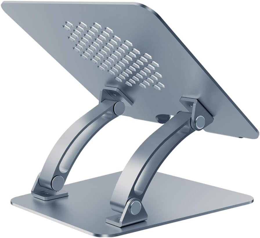 Laptop Stand, Ergonomic Adjustable Laptop Riser Computer Laptop Stand Compatible with MacBook, Air, Pro, Dell XPS, Samsung, Lenovo, Alienware All Laptops 10-17.3", Supports Up to 44 Lbs -Silver,Gray
