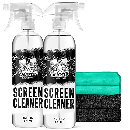 Calyptus Large Screen Cleaner Spray Kit 32 Ounces + 4 Premium Screen