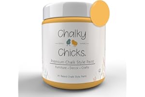 Chalky Chicks Chalk Paint - Chalk Paint for Furniture, Craft Paint, Cabinet Paint, Wood Paint, and Furniture Paint, Spray Paint-Ready for Home Decor - Bees Knees (Yellow) 4 Fl Oz (Pack of 1)