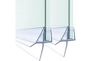 FCSOTSPS Shower Door Bottom Seal, 2 PCS 3/16" x 36" Shower Door Sweep for 3/16 Inch Glass, Frameless Glass Door Seal Strip,Stop Shower Leaks and Create a Water Barrier (5MM)